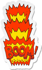 sticker of a cartoon boom symbol