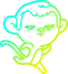 cold gradient line drawing cartoon monkey