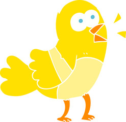 flat color illustration of a cartoon bird