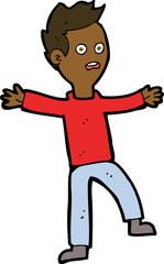 cartoon startled boy