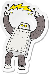sticker of a cartoon robot
