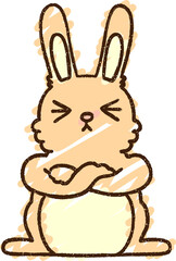 Angry Rabbit Chalk Drawing
