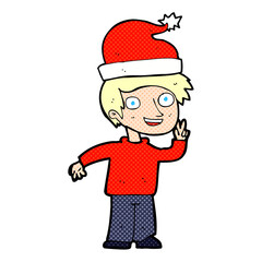 cartoon man ready for christmas