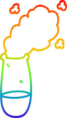 rainbow gradient line drawing cartoon test tube