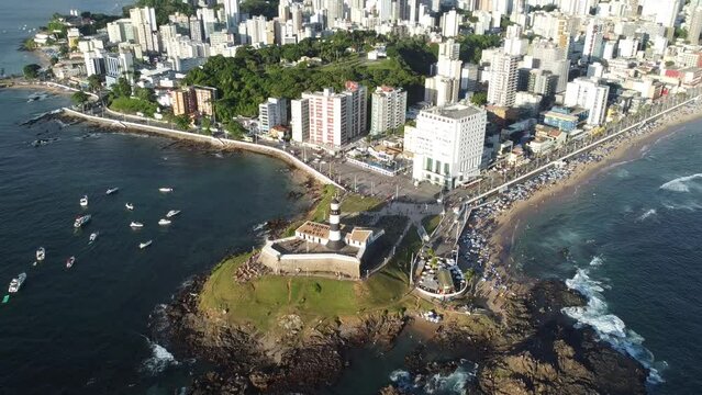 Farol da Barra Forte Santo Ant&ocirc;nio Salvador Bahia Praia Mar Ba&iacute;a de Todos os Santos Nordeste P&ocirc;r do Sol Pedras Atl&acirc;ntico Barcos Hist&oacute;rico Turismo Tur&iacute;stico Ponto F&eacute;rias Viajar Viagem Ver&atilde;o Carnaval 