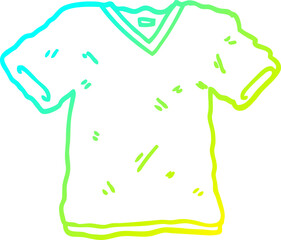 cold gradient line drawing cartoon tee shirt