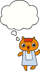 cartoon cat and thought bubble