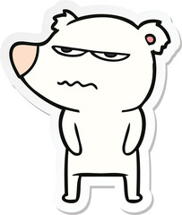 sticker of a angry bear polar cartoon