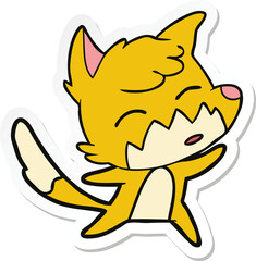 sticker of a cartoon fox