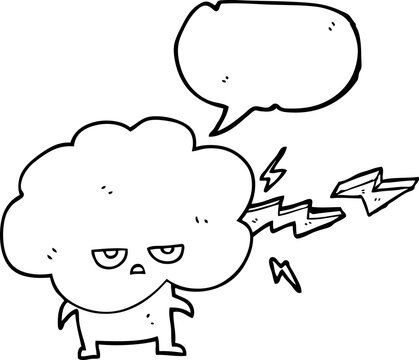 recommend clip art: speech bubble cartoon raincloud character shooting lightning