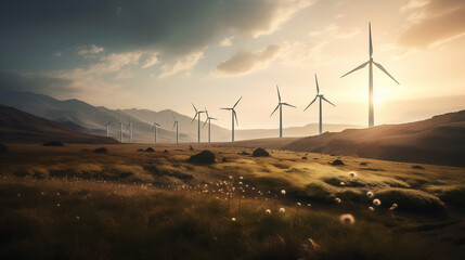 Green energy, powered by renewable energy source, cutting-edge technology, Ai, Ai generate, generate