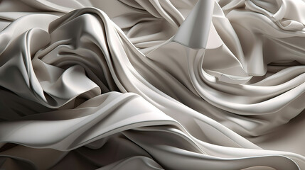 white cloth macro, fashion wallpaper wavy layers, Bright color. Generative Ai