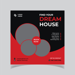 real estate house property social media banner template 