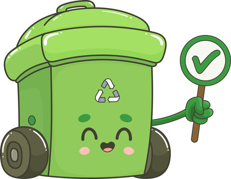 recycling bin character