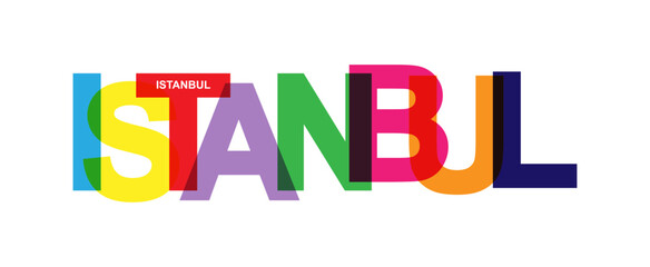 ISTANBUL. Banner with the name of the capital of Turkey