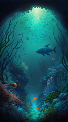 Fototapeta na wymiar Sea, ocean, fish, deep in the sea, water, animals, strange fish