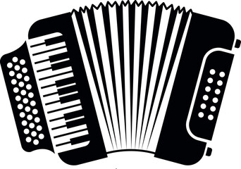 accordion musical instrument silhouette - obrazy, fototapety, plakaty
