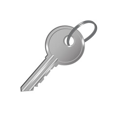 silver key. House key. Silver keys. 3d home icon. Vector illustration.