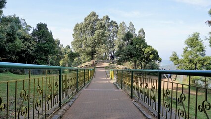 Walkway or path to the view points at the Top of Doddabetta peak from telescope house.