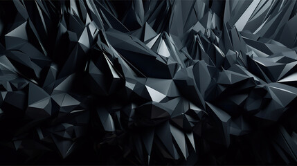 3d render, abstract black crystal background. Generative Ai