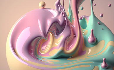 Pastel liquid background, Generative AI