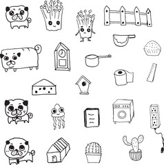 Fototapeta premium set of doodle icons