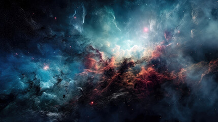 explosion of space, nebula, galaxy and stars background (created with Generative AI)