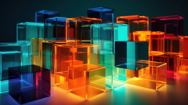 3d render, abstract geometric background. Generative Ai