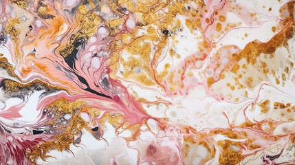 artistic paint marbling, artificial fashionable stone, marbled surface. Generative Ai