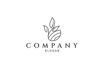 Fototapeta premium logo of plant seeds that grow on the ground as if stuck to their roots