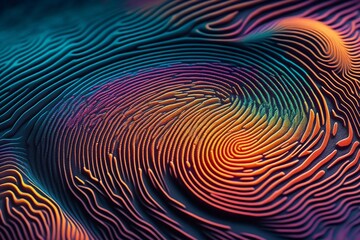 Fototapeta premium background colorful spiral ridges finger print like created with Generative AI technology