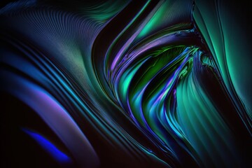 Fototapeta premium waves of sound in shades of blue, purple and green created with Generative AI technology