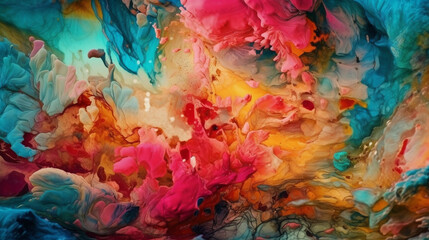 Fototapeta na wymiar Colorful abstract paint background.generative ai