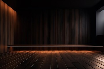 Empty light dark wall with beautiful chiaroscuro. Minimalist background for product presentation, mock up. , Generative AI