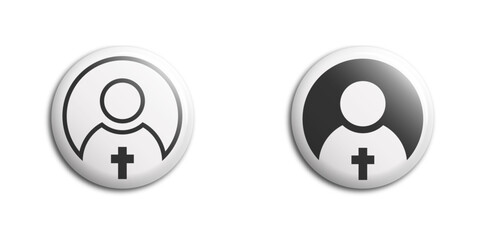 Pries person icon. Preacher symbol. Flat vector illustration.