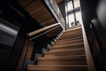 The spiral staircase creating a stunning visual effect created with Generative AI technology