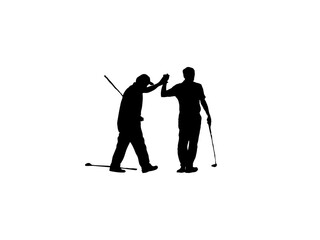 golf players vector design and illustration. golf players vector art, icons, and vector images. golf players and girl isolated white background.