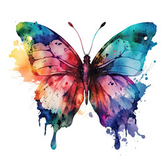 Painting of beatiful multicolor graffiti butterfly. Generative AI