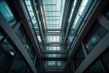 Low Angle View Of Skylight In Building, Generative AI