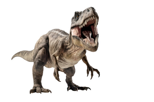 T-Rex dinosaur isolated on transparent background. Ai generated. © wasan