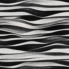 Seamless black and white striped fabric. AI generative art.