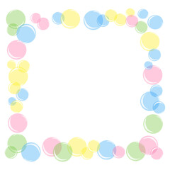 vector illustration square frame of colored soap bubbles