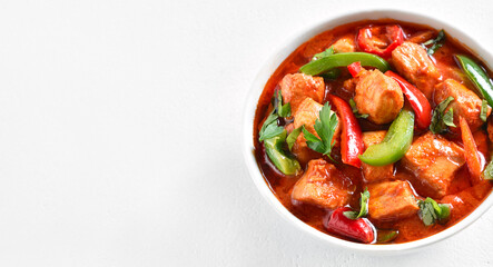Thai style red chicken curry