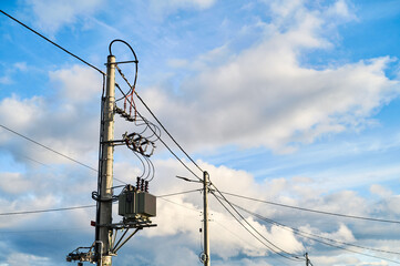 Power transformer on a low voltage pole