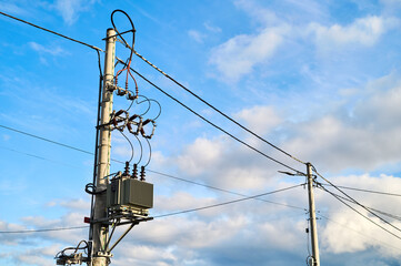 Power transformer on a low voltage pole