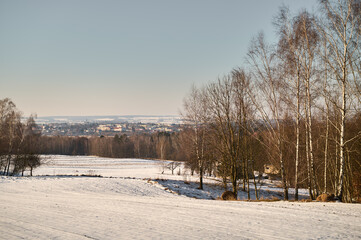 Winter   snowy   panorama of the town of Krasnystaw © barytek