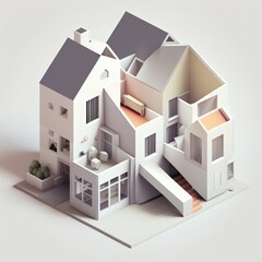 House models. AI generated