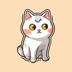 Pleasing Kitten Design, Cat Art, Feline Illustration