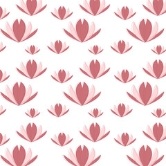 Lotus flower pattern. Simple flat vector design.