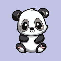 Fototapeta na wymiar Cute Baby Panda Art, Adorable Bear Illustration